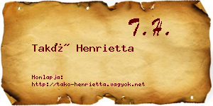 Takó Henrietta névjegykártya