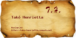 Takó Henrietta névjegykártya